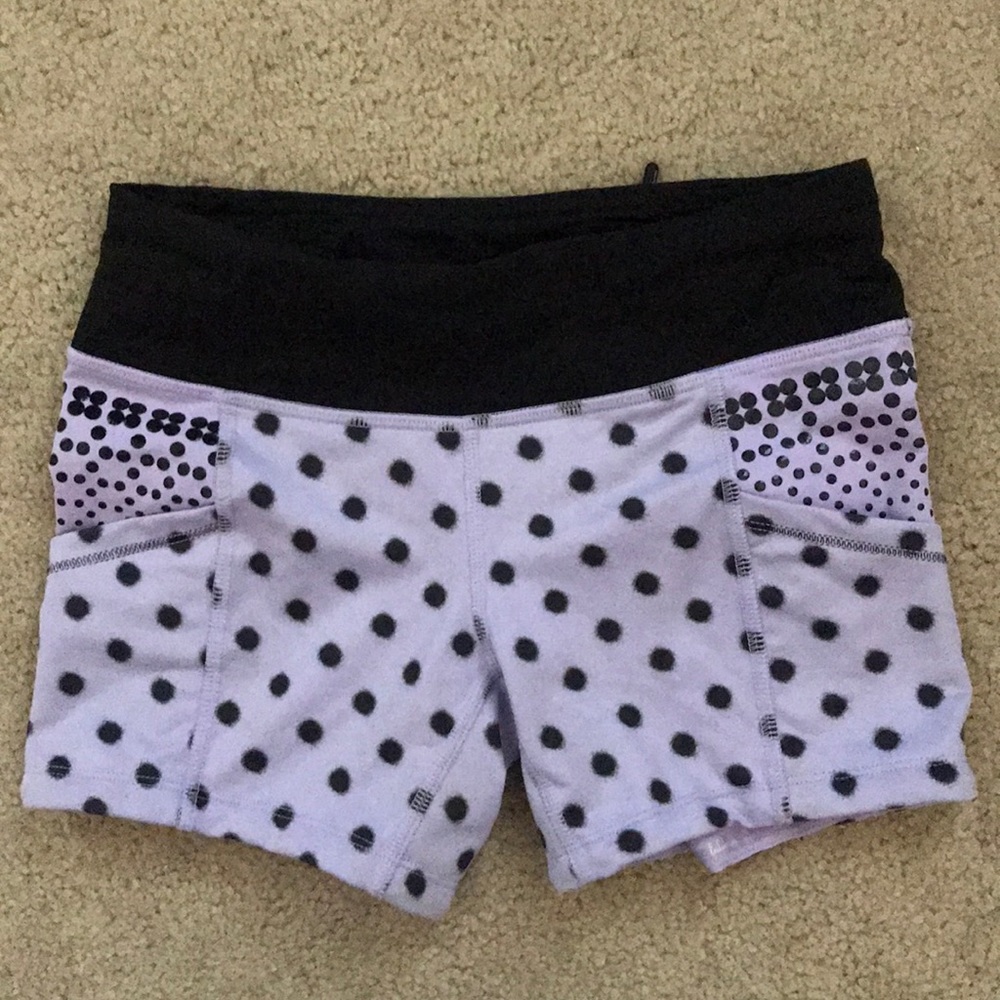 Lululemon Purple/Lavender Polka Dot Shorts
